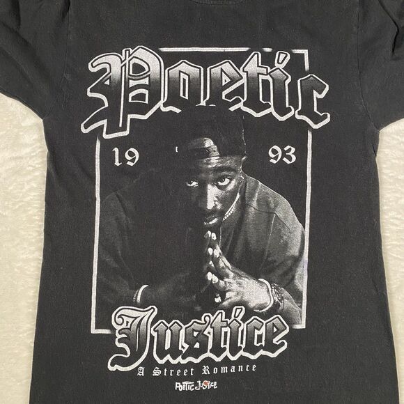 Tupac Shakur Poetic Justice A Street Romance T-Shirt 90's Rap Women's Sz XS - Picture 2 of 5